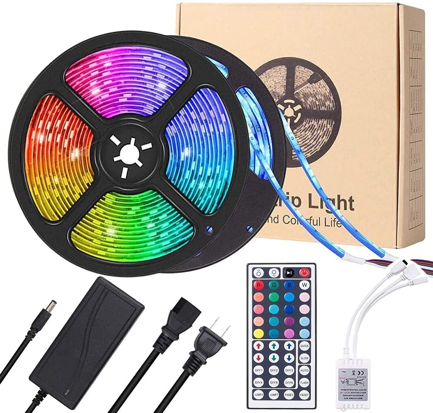 32Ft LED Strip Lights Remote Control Bedroom for Indoor Outdoor Use