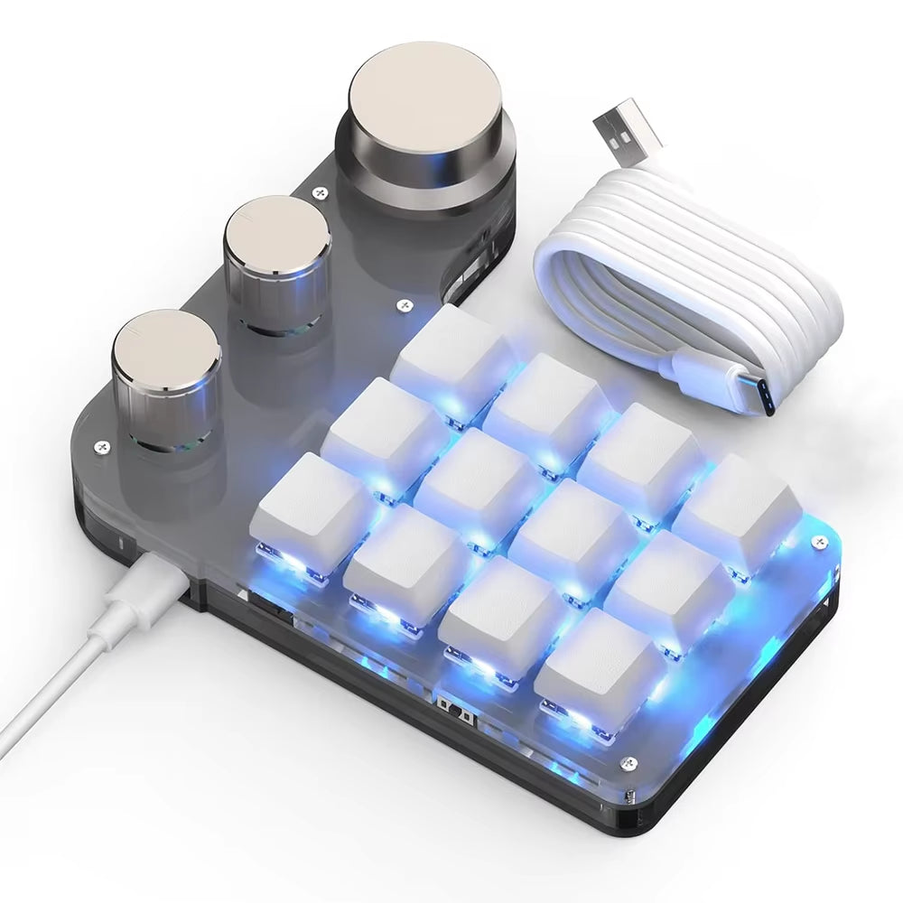 NEW Macro Programming Keyboard Bluetooth Custom Game Keyboard RGB Hot Swappable Keyboard for PS AI Painting IPAD MINI Keyboard