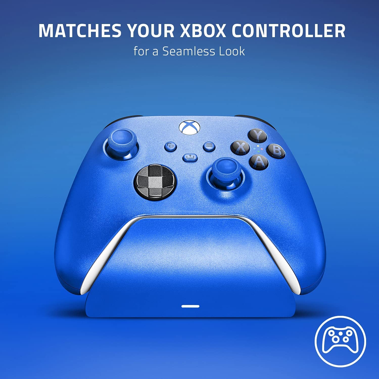 Universal Quick Charging Stand for Xbox Series X|S: Magnetic Secure Charging - Perfectly Matches Xbox Wireless Controllers - USB Powered - Electric Volt (Controller Sold Separately)