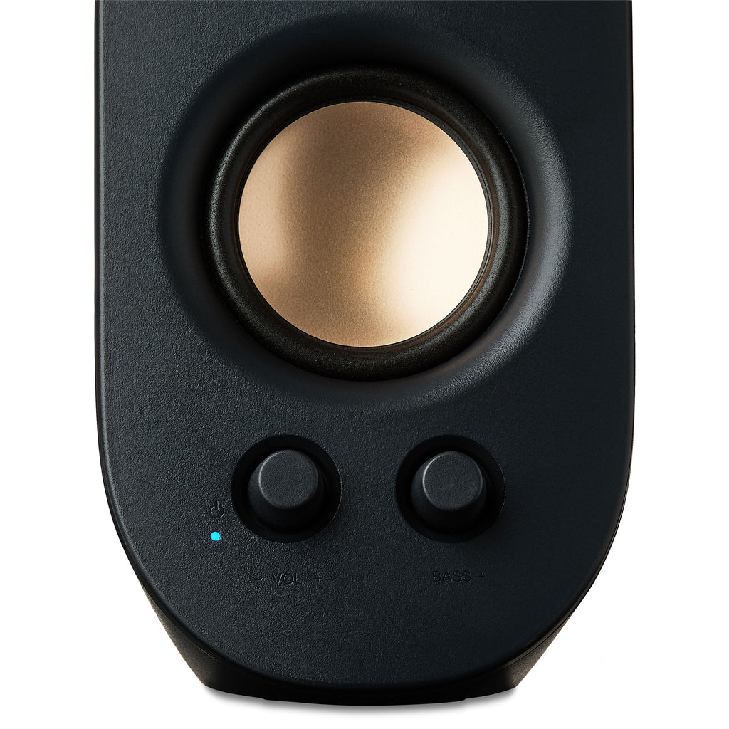 AC Powered Computer Speakers with Volume and Bass Controls, 7.32" Height