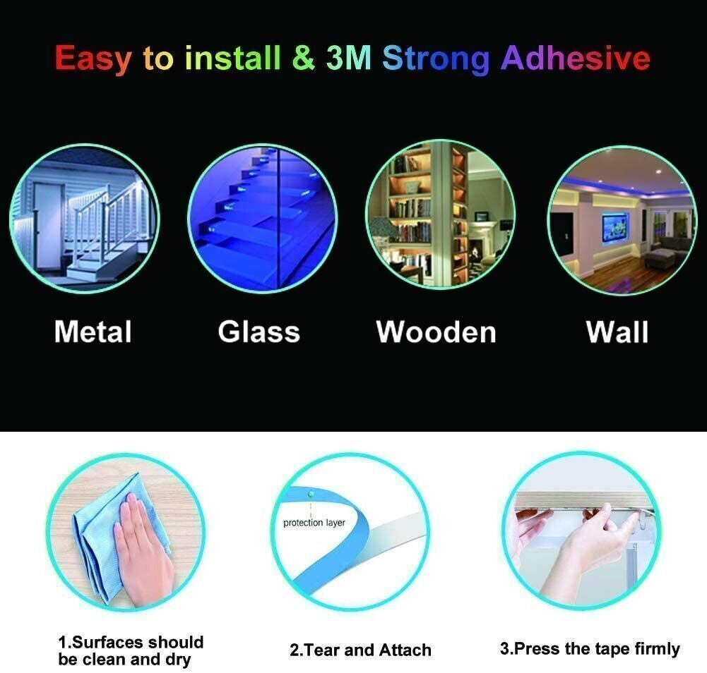 32Ft LED Strip Lights Remote Control Bedroom for Indoor Outdoor Use