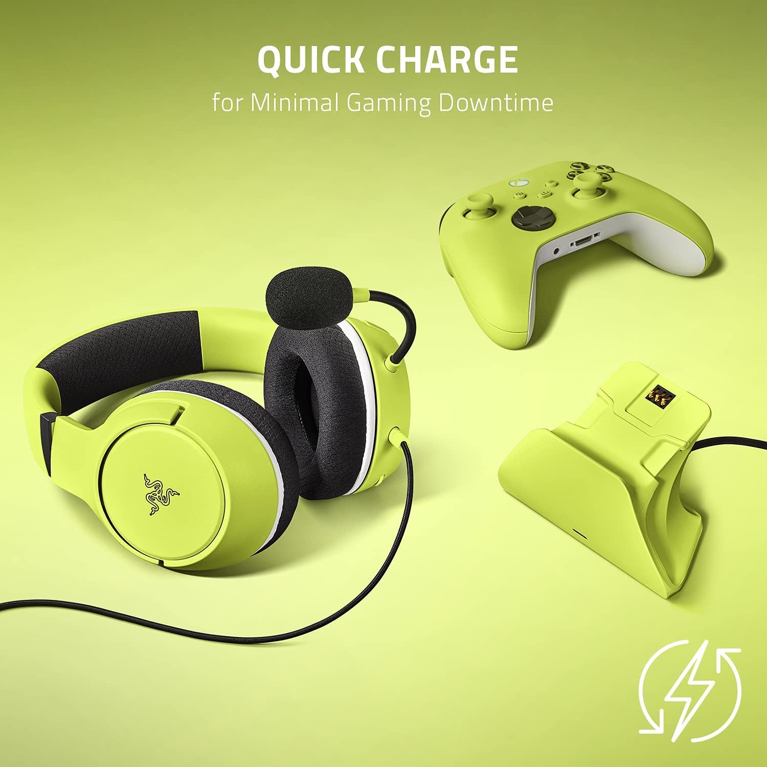 Universal Quick Charging Stand for Xbox Series X|S: Magnetic Secure Charging - Perfectly Matches Xbox Wireless Controllers - USB Powered - Electric Volt (Controller Sold Separately)