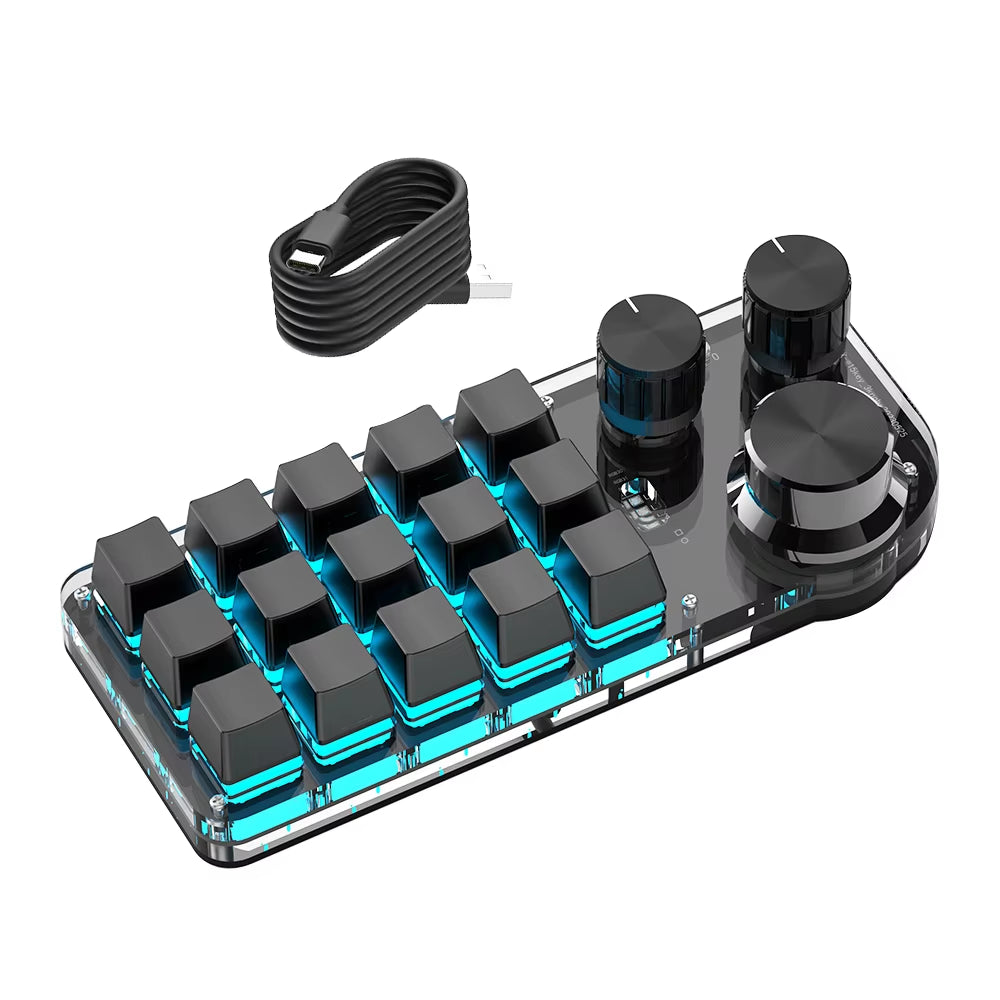NEW Macro Programming Keyboard Bluetooth Custom Game Keyboard RGB Hot Swappable Keyboard for PS AI Painting IPAD MINI Keyboard