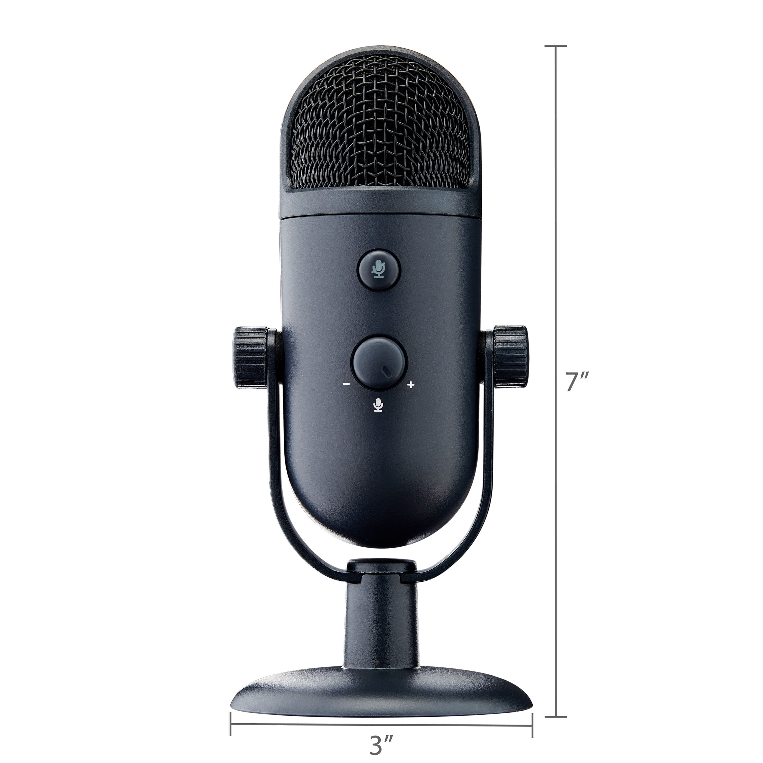 USB Dual-Pattern Microphone W/Volume/Mute Controls and 3.5Mm Headphone Jack, Black