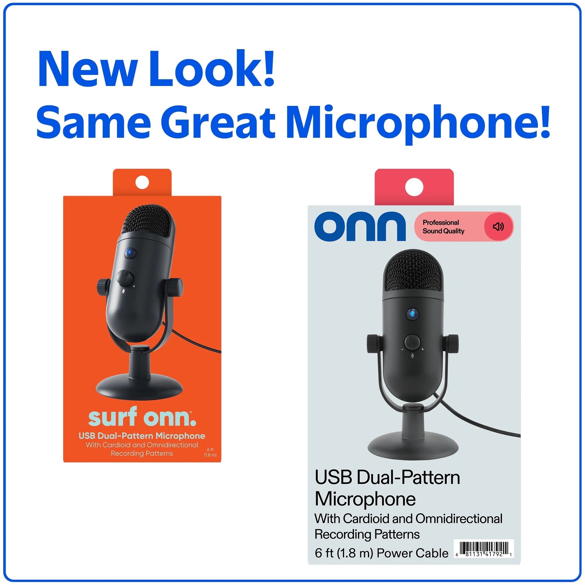 USB Dual-Pattern Microphone W/Volume/Mute Controls and 3.5Mm Headphone Jack, Black