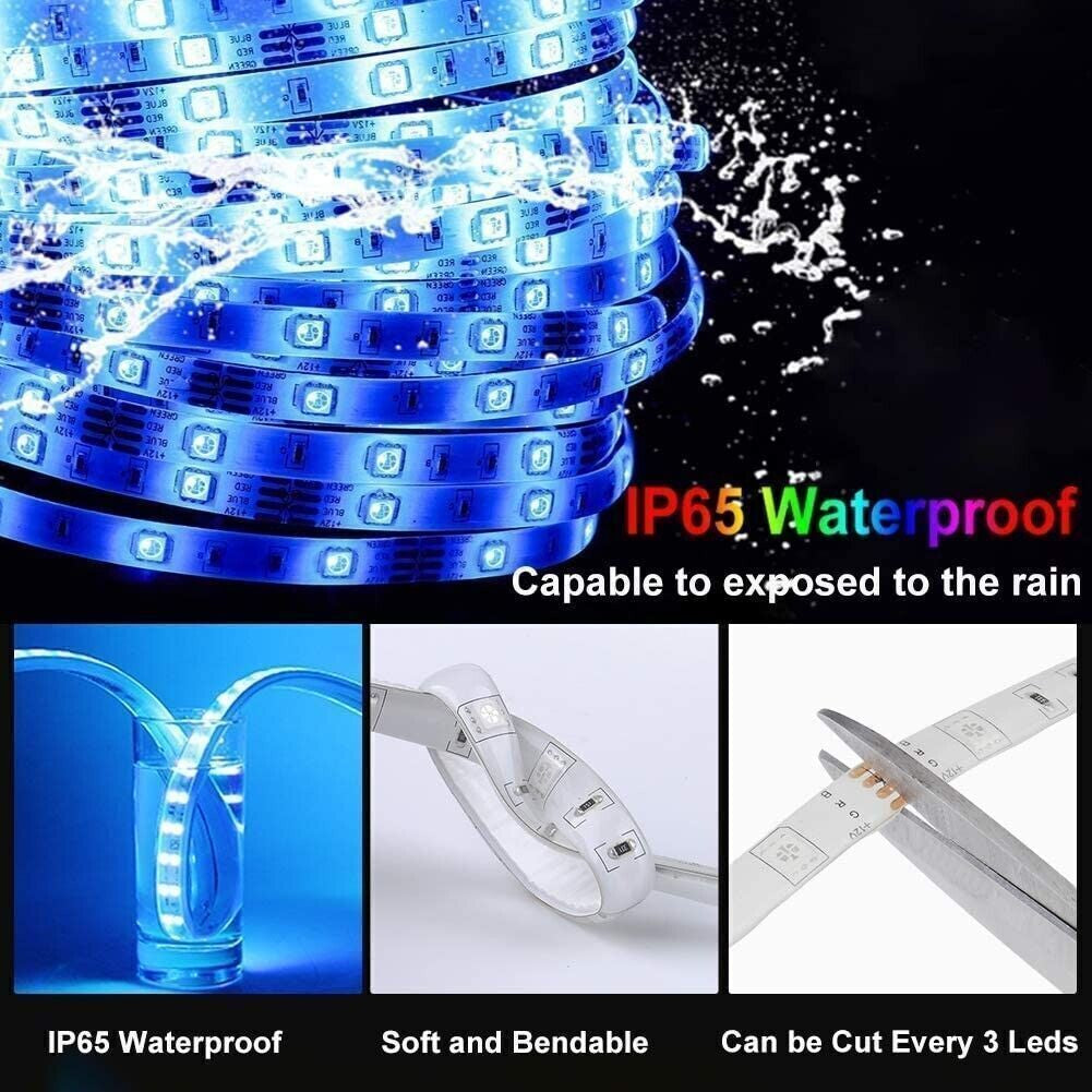 32Ft LED Strip Lights Remote Control Bedroom for Indoor Outdoor Use