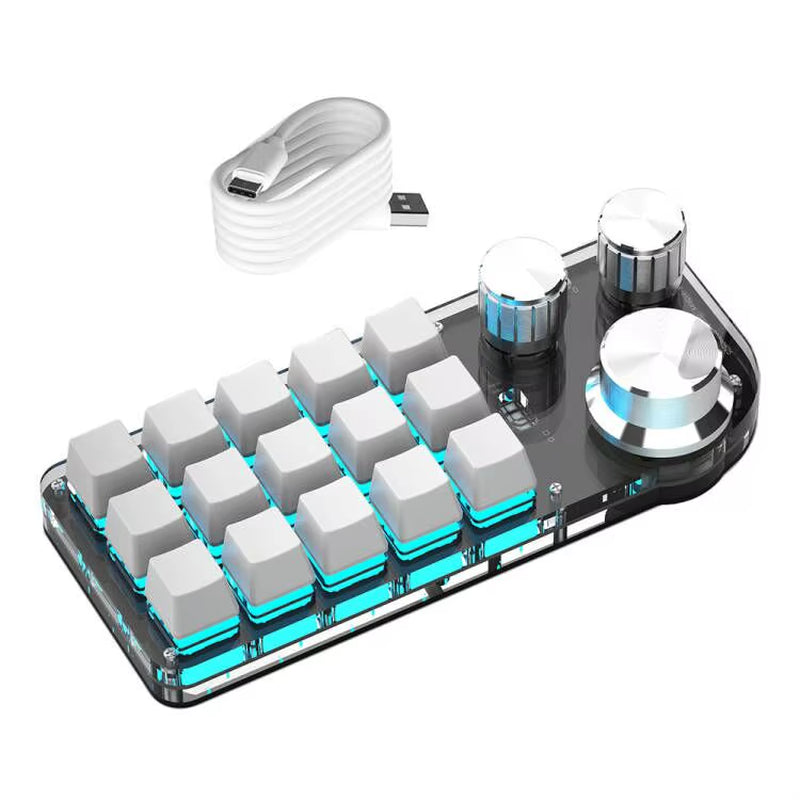 NEW Macro Programming Keyboard Bluetooth Custom Game Keyboard RGB Hot Swappable Keyboard for PS AI Painting IPAD MINI Keyboard