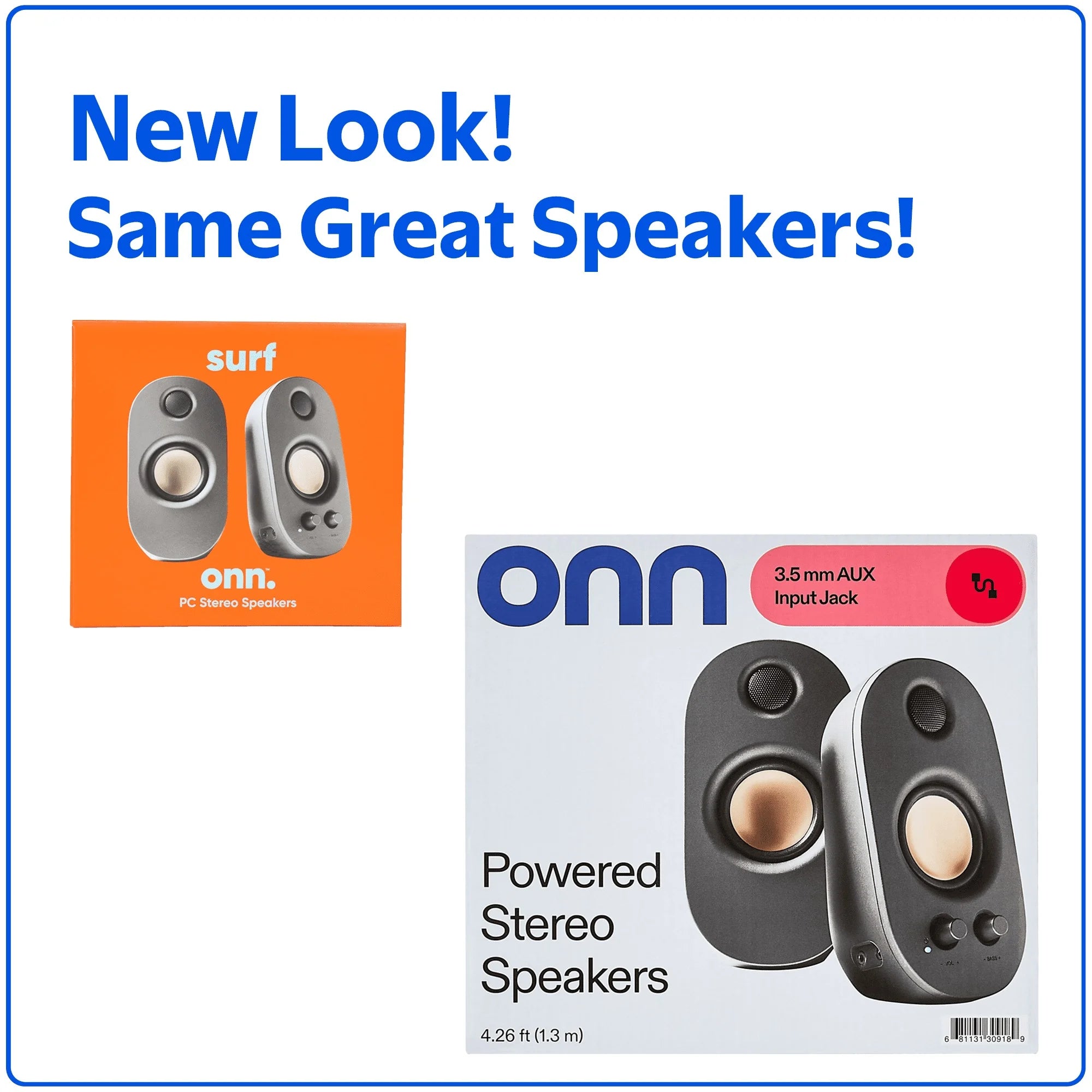 AC Powered Computer Speakers with Volume and Bass Controls, 7.32" Height
